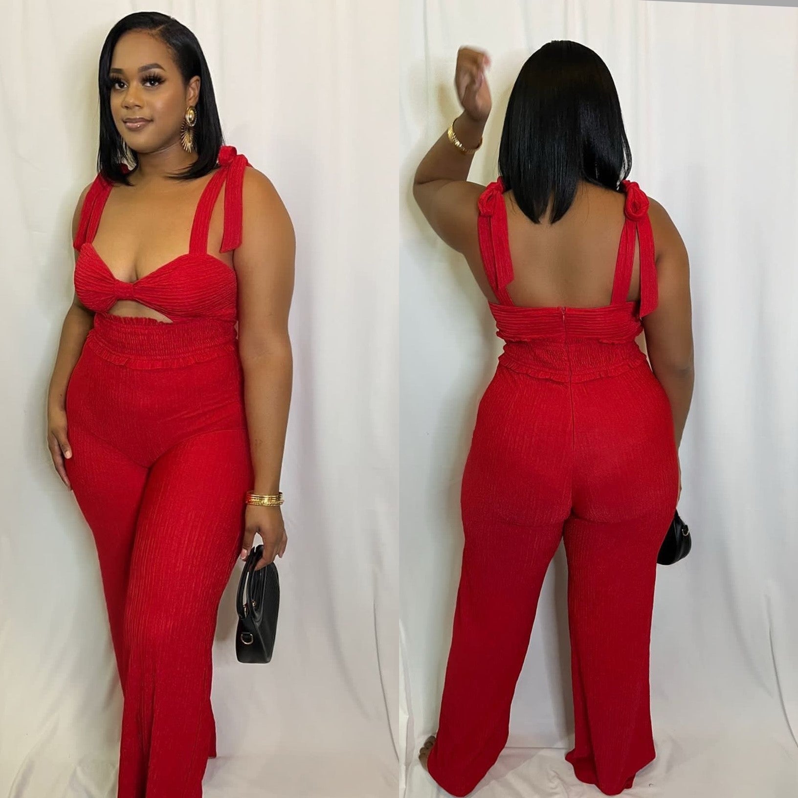 Lady In Red Jumpsuit