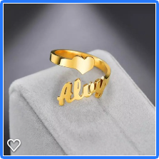 Adjustable Stainless Steel Heart Ring