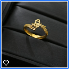 Frosted Adjustable Ring with crown