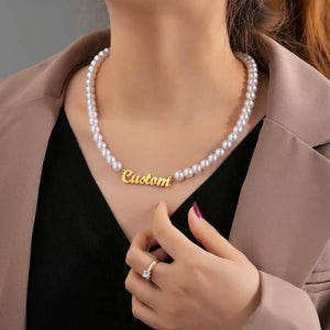 Customized Pearl Stainless Steel Necklace